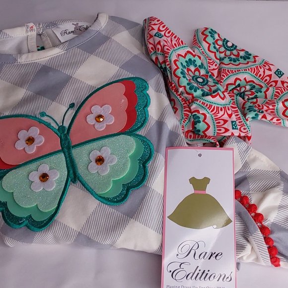 'RARE EDITIONS' TOP & PANTS BUTTERFLY SET - Picture 14 of 15